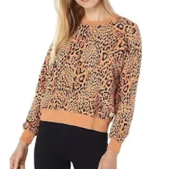 Billabong Sun Shrunk Leopard Print Sweatshirt - NWOT - Size Small (Juniors) - Picture 1 of 8
